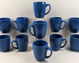 11 Corelle Coordinates Stoneware Solid Blue Mugs Set Corning Coffee Cup ... - £60.61 GBP