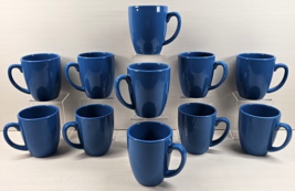 11 Corelle Coordinates Stoneware Solid Blue Mugs Set Corning Coffee Cup Dish Lot - £60.83 GBP