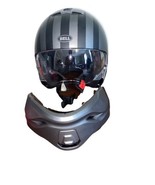 BELL BROOZER Star Print Matte Black Gray Helmet Removable Face Shield Vi... - $149.99