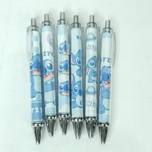 Lilo &amp; Stitch Gel Pens Pack Of 6 Silver Random Designs NEW - $19.79