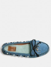 Coach Rexy Roccasin Blue Moccasins Loafers Suede Charms  Women&#39;s 7 Flats - £102.84 GBP