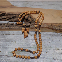 Rosary SF Tau of St. Francis of Assisi olive cross pendant necklaces handmade. - £21.23 GBP