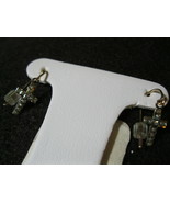 14K Yellow GOLD Diamond accent CROSS drop dangle EARRINGS - New - $109.41 CAD