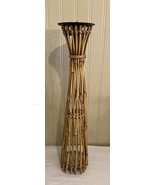 vintage tall bamboo candleholder - $10.40