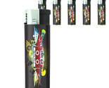 80&#39;s Theme D11 Lighters Set of 5 Electronic Refillable Butane Good Music - £12.62 GBP