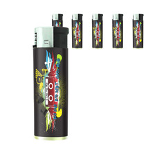 80&#39;s Theme D11 Lighters Set of 5 Electronic Refillable Butane Good Music - £12.47 GBP