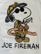 Snoopy Joe Fireman Double sided Vintage T-Shirt Size X-Large Single Stitch - $46.53