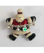 Vintage Glittery Santa Claus With Dangling Ornaments Christmas Brooch La... - $11.62 CAD