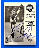 HERB WELCH N. Y. GIANTS AUTOGRAPHED SIGNED 8X11 SUPER BOWL XXI PHOTO wAPCOA - $19.79