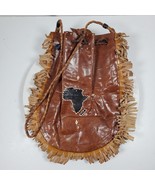 Vintage Hippy Leather Fringe Bucket Tie Purse Handcrafted - $199.00