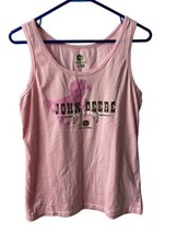 John Deer Womens Pink Size L Tank Top Cowgirl Glitter Graphic Licensed - £10.50 GBP