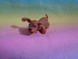 Dollhouse Miniature Brown Plastic Puppy Dog Figure Felt Ears - as is - £2.61 GBP