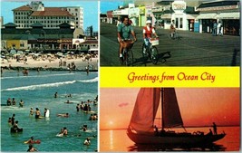 Greetings From Ocean City Maryland Multi View Postcard - £5.41 GBP