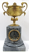 French Empire Gilt Bronze Brûle-Parfum Onyx Columnar Mantle Clock, early... - $2,177.01