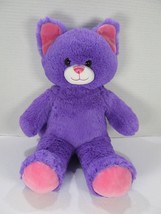 Build-A-Bear Purple Kitty Cat 16” Soft Plush with Pink Accents Black Eyes - $10.63