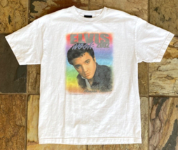 Vtg Elvis Presley T Shirt-Elvis Week 2002-Graceland-L-White-Tourist Tee - $26.25