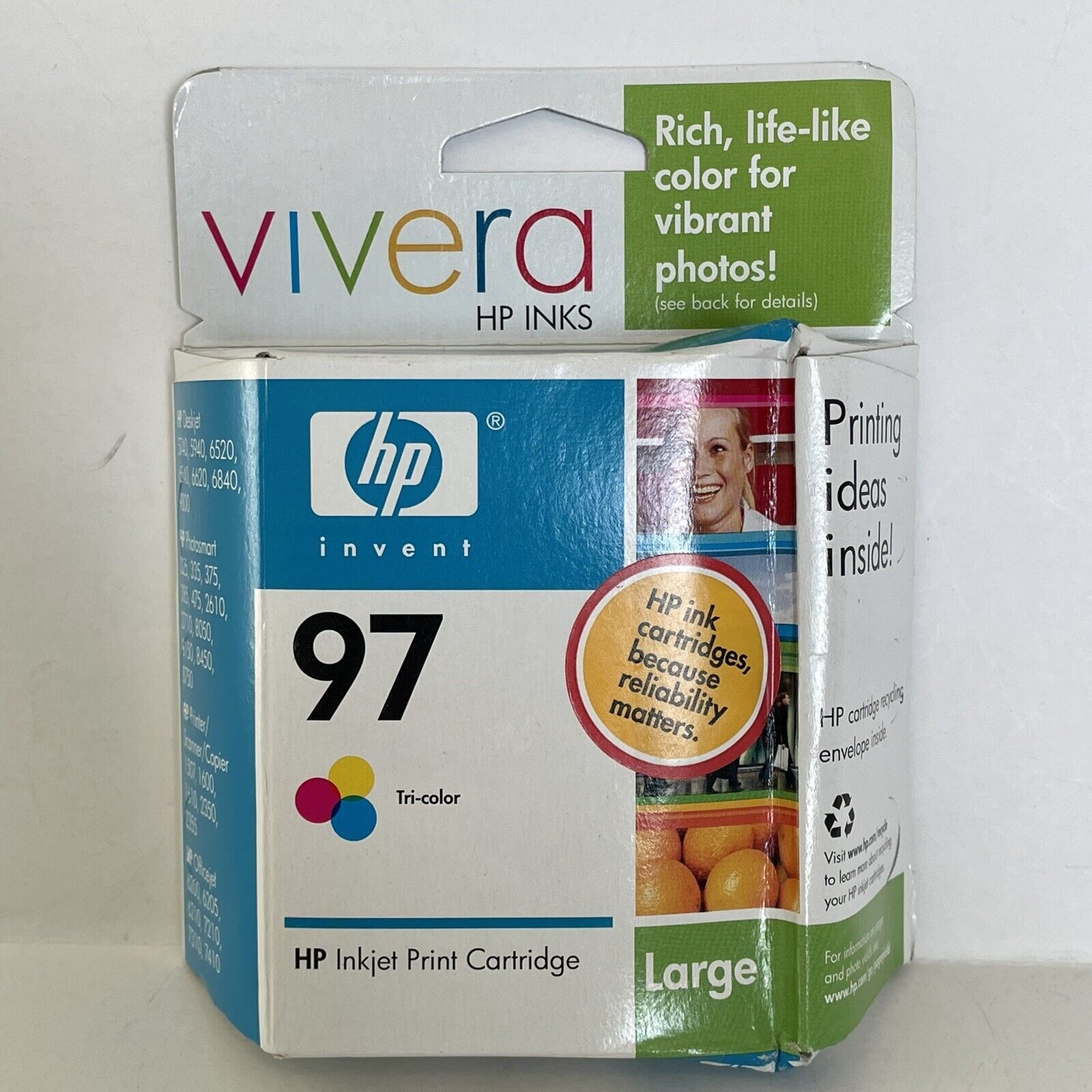 HP 97 Tri-Color Ink Cartridge C9363WN New in Sealed Box Exp. June 2007 - $14.85