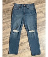 Madewell The Perfect Vintage Crop Jean Womens Tall Size 30T Distressed D... - $34.67