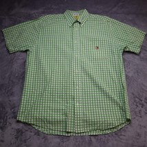 Duck Head Shirt Adult M Green White Check Short Sleeve Button Up Casual Men - £20.55 GBP