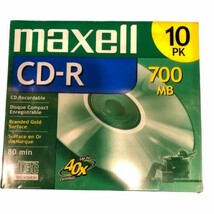 New Maxell CD-Recordable 700MB/80 Min/1X To 16X/10 Pk - Factory Sealed - £9.94 GBP