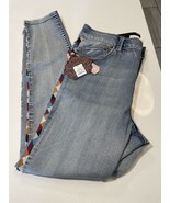 NWT Knox Rose Boho Chic Embroidered Side Stripe Skinny Jeans size 12 - $640.00 MXN
