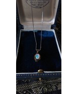 VINTAGE 1950-s 925 Silver and Gold Opal Pendant on modern 925 Silver Chain - £77.55 GBP