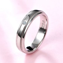 Couple Rings Round Brilliant Cut Engagement&amp;Wedding Moissanite Diamond Solitaire - £53.25 GBP