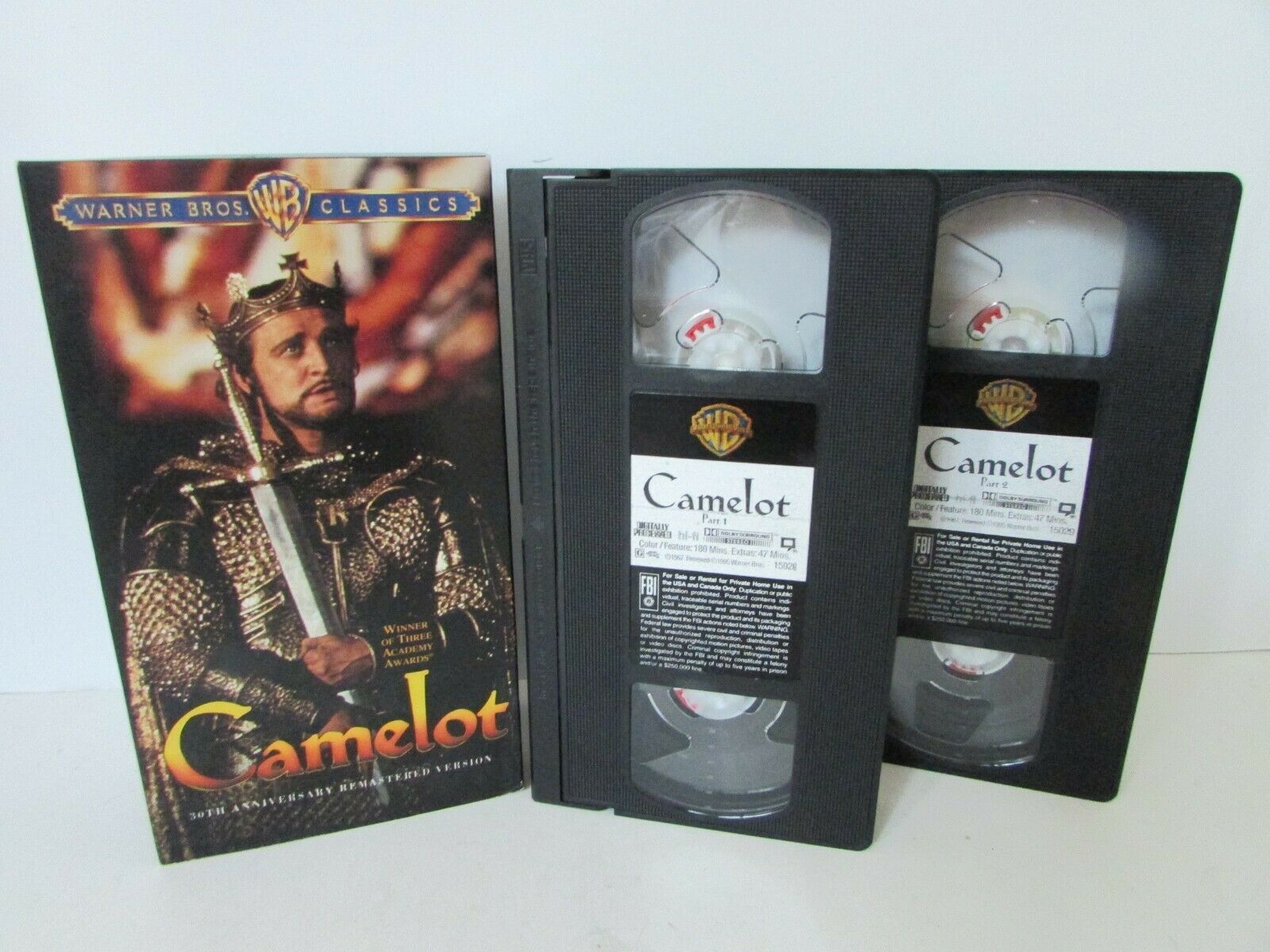 Primary image for CAMELOT RICHARD HARRIS VANESSA REDGRAVE 2 VIDEO VHS TAPES 1995 WARNER  L42G