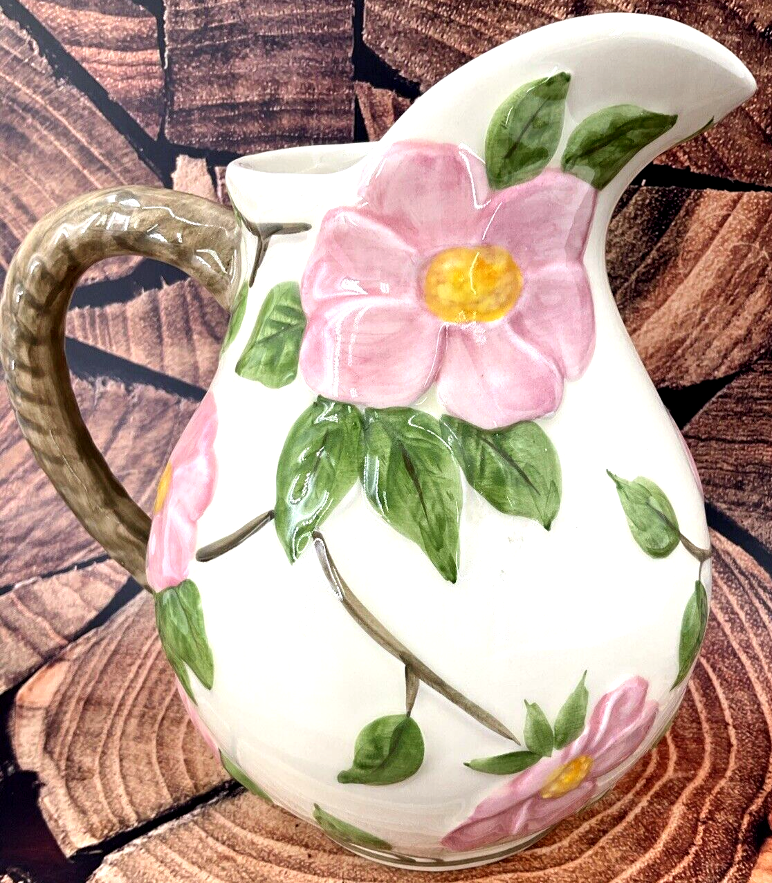 Franciscan Desert Rose 56 Oz. Sculpted Large Pitcher Large Rope Handle P... - $89.09