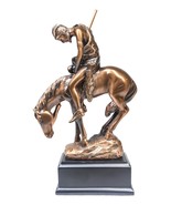 End of The Trail Weary Tribal Warrior Figurine Electroplated Bronze Resi... - $50.70 CAD