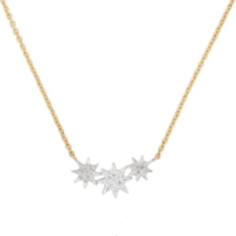 14K Star Diamond Pendant Necklace - £255.38 GBP