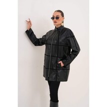 Vinci The Prado Reversible Black Leather Women Leather Jacket image 5
