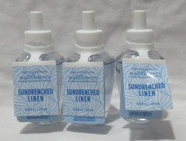 Bath &amp; Body Works Wallflower Refill Bulb Lot Set of 3 SUNDRENCHED LINEN - £21.45 GBP