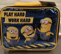 Despicable Me Minions Insulated Lunch Box - Play Hard Work Hard - School Daycare - £11.08 GBP