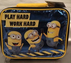 Despicable Me MINIONS Insulated Lunch Box Play Hard Work Hard NEW Great For Fans - $14.94