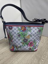 PRE-OWNED BRIGHTON FASHION LUX FLORAL LEATHER BOW SHOULDER  BAG JD - $64.35