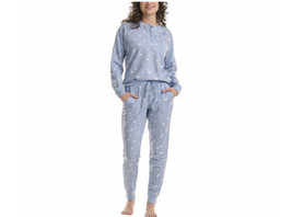 Splendid Womens Pajamas Blue Stars 2-Piece Top Jogger Lounge Pocket Soft... - £33.62 GBP