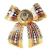 Star Spangled Ribbon Danbury Mint American Spirit Collection 23k Gold Plated - £35.82 GBP