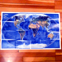 National Geographic February 2006 Map Poster The World Satellite - $4.84
