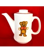 Vintage Childrens Teddy Bear Coffee Pot Toy Ceramic Set 5&quot; Tall - $127.15 MXN
