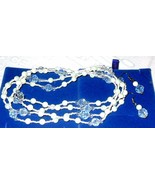 Necklace 48&quot; long  with Earrings set Endless strand Mother of Pearl - $302.61 MXN