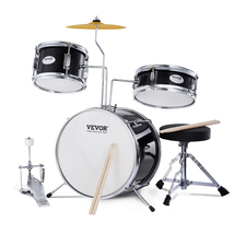 VEVOR Kids Drum Set, 3-Piece, 14 in, Starter Drum Kit for Child Kids, Black - $79.90