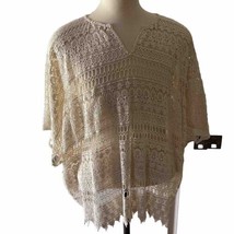 CAbi Love Carol Size XL Crochet Cover Up Capri Cream Lace Top Style #502... - £35.16 GBP