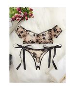 Elegant Sheer Floral Off-Shoulder Delicate Mesh Crop Top Lace Lingerie S... - $459.78 MXN