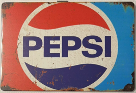 Pepsi-Cola Pepsi Classic Logo Vintage Novelty Metal Sign 12&quot; x 8&quot; Wall Art - £7.03 GBP