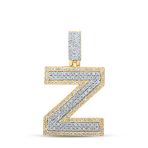 10kt Two-tone Gold Mens Round Diamond Z Initial Letter Pendant 1/2 Cttw - £560.24 GBP