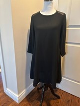 Nwot Eileen Fisher Black Silk Long Sleeve Dress Sz Ps - £77.08 GBP