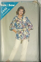 See And Sew Sewing Pattern 5448 Misses Womens Shirt Top Pants Size 8 10 12 Used - $9.98