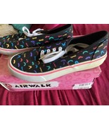 AIRWALK TENNIS SHOE SNEAKERS MUSTACHE DESIGN SKATER SZ 7.5 NIB - $24.75