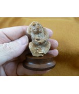 (tb-mon-4) tan Gorilla Tagua NUT palm figurine Bali detailed carving ape... - $813.76 MXN